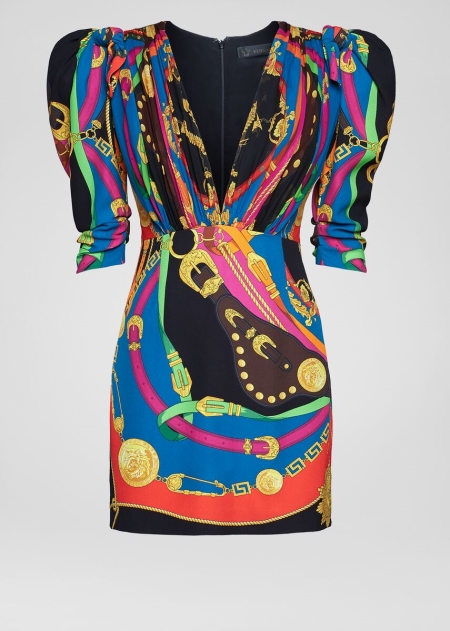 Rochie Mini Versace Versace Barocco Rodeo Print Dama | NORYFVQ-07